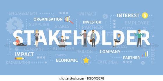 Stakeholder Concept Illustration. Idea Of Organisation And Profit.