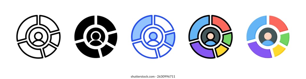 Stakeholder Diagram Icon Collection With Multiple Styles