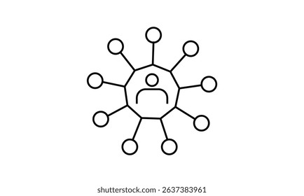 Stakeholder editable outline icon isolated on transparent background. Stakeholder icon, Stakeholder png, vector illustration.