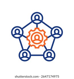 Vektorgrafik mit dem Symbol "Engagement für Interessenträger"