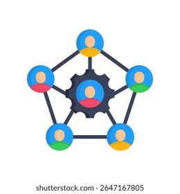 Icono de participación de las partes interesadas Ilustración vectorial plana