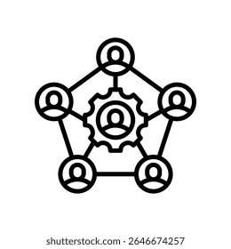 Stakeholder Engagement Icon Line Vector Illustration