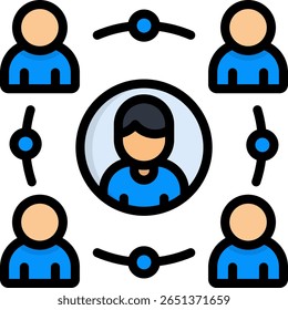Stakeholder Engagement Icon Lineal Color Vector Illustration