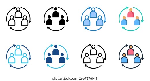 Conjunto de iconos de participación de partes interesadas colección de estilo múltiple 
