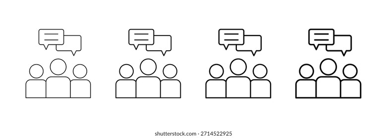 Stakeholder Engagement Icons Vector Set In Different Stroke Line Style