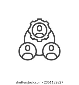 Stakeholder engagement line icon. linear style sign for mobile concept and web design. Teamwork management outline vector icon. Symbol, logo illustration. Vector graphics