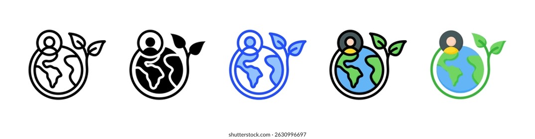 Stakeholder Environmental Icon Collection With Multiple Styles