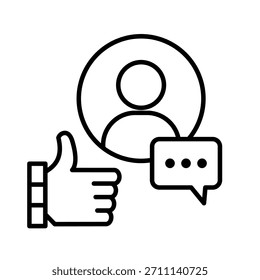 Stakeholder Feedback Outline Icon Vector Illustration