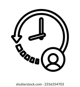 Stakeholder History icon line vector illustration on white background.