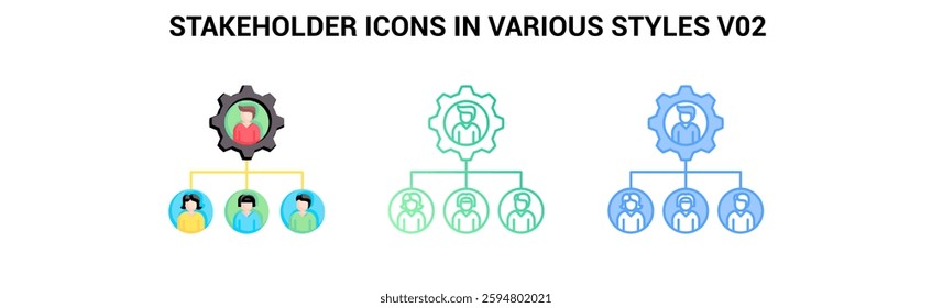 Stakeholder icon Blue, Flat, Gradient style.