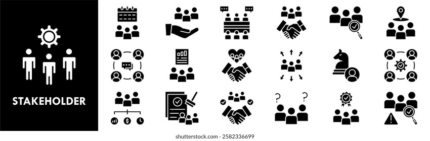 Stakeholder icon collection set. Containing design collaboration, business, teamwork, engagement
