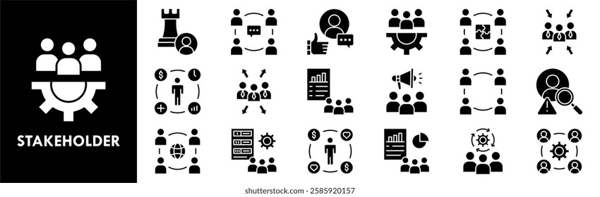 Stakeholder icon collection set. Containing design business, collaboration, teamwork, communication