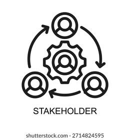 Stakeholder icon line vector illustration