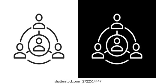Stakeholder Icon Set. Clean Line Design With Light And Dark Versions For Versatile Use
