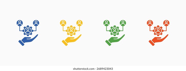 Conjunto de iconos de partes interesadas Colección de estilo múltiple de color
