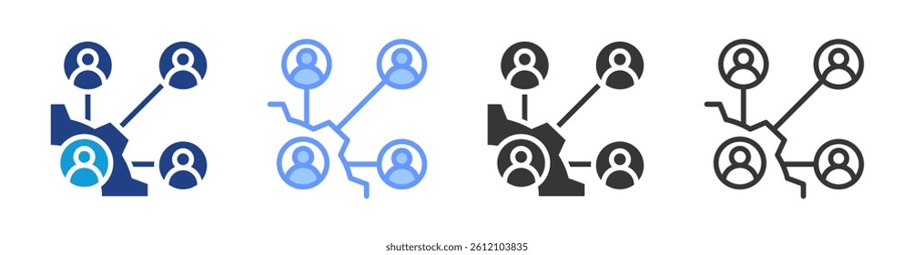 Stakeholder icon set multiple style collection