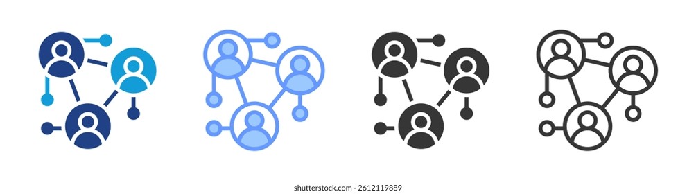 Stakeholder icon set multiple style collection