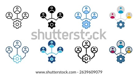 Stakeholder icon set multiple style collection 
