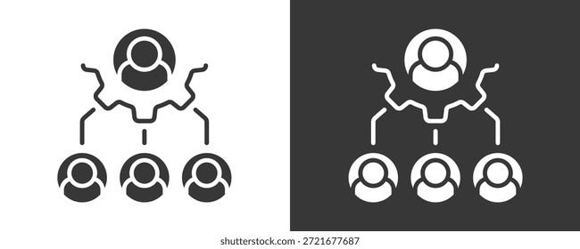 Conjunto De Vetores De Ícones De Partes Interessadas Isolado Em Preto E Branco