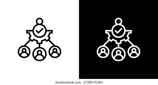 Hoja de iconos de las partes interesadas en blanco y negro