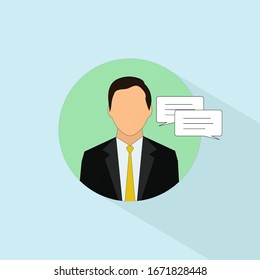 Stakeholder Interview Icon. User Centered Design Flat Vector Illustration. Data Visualization Design Element. Flat Design Style Modern User Experience Research Icon.