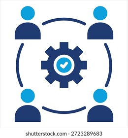 Estilo de ícone azul plano do Stakeholder Management