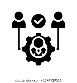 Ilustração do vetor de glifos do ícone de gerenciamento de partes interessadas