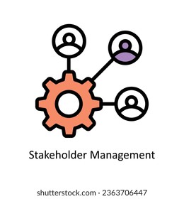 Stakeholder Management vector Filled outline Icon Design illustration. Human Resources Symbol on White background EPS 10 File 