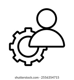 Stakeholder manager icon line vector illustration on white background.