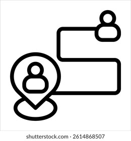 stakeholder map icon in outline style vector illustration
