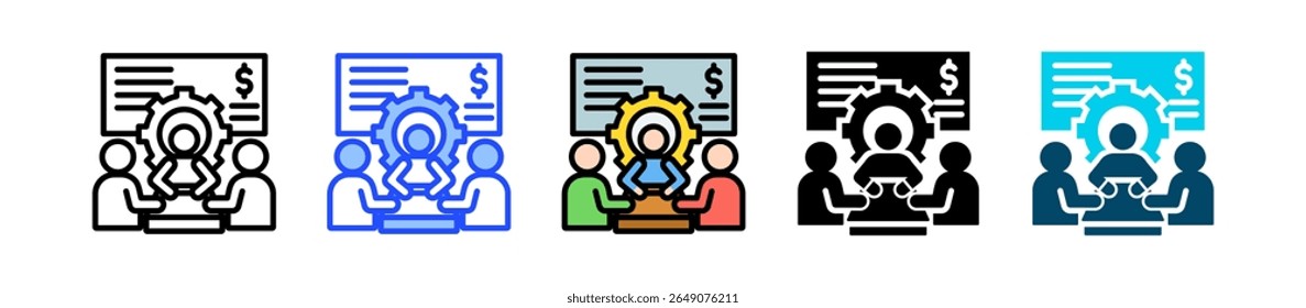 Stakeholder Meeting Icon Collection With Multiple Styles