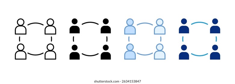 Conjunto de iconos de reuniones de partes interesadas Colección de estilos múltiples