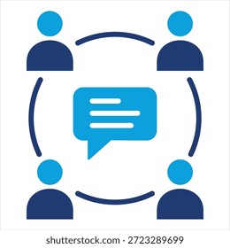 Participación de las partes interesadas Estilo de icono azul plano