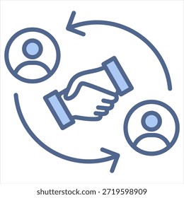 Coleção de Estilos de Ícone Azul de Relações com as Partes Interessadas
