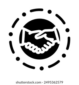 Vector del proceso de negocio de las relaciones con las partes interesadas. símbolo del proceso de negocio de las relaciones con las partes interesadas.