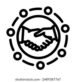 stakeholder relations business process line icon vector. stakeholder relations business process sign. isolated contour symbol black illustration
