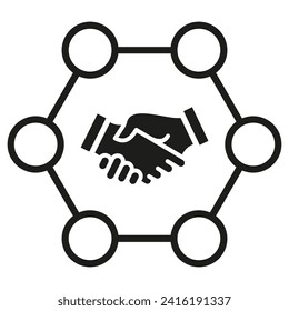 Ilustración vectorial de la línea de icono Relaciones con los accionistas