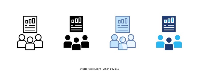 Stakeholder Report Icon Set Multiple Style Collection