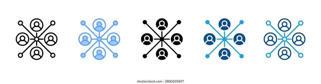 Stakeholder web icon with multiple style collection