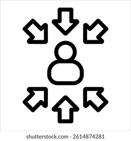 stakeholders alignment icon in outline style vector illustration