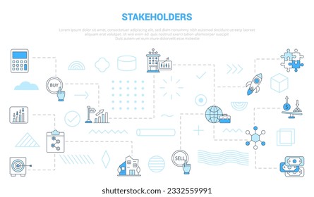 stakeholders concept with icon set template banner with modern blue color style