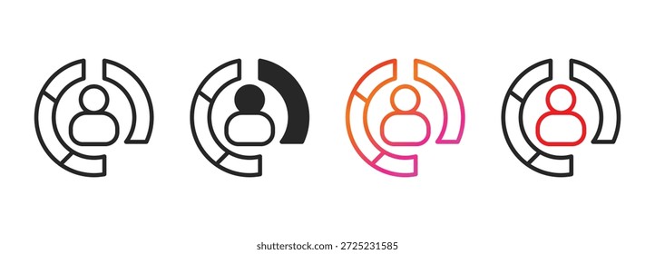colección de iconos de diagrama de partes interesadas con varios estilos