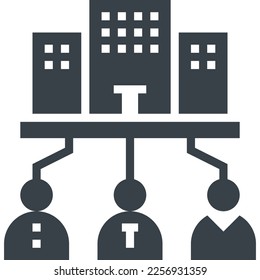 Stakeholder glyph Stil Symbol für ui, ux, web, app, Broschüre, Flyer und Präsentation Design, etc.