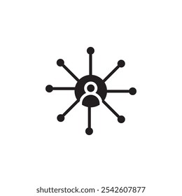 Stakeholder-Symbol schwarz-weißes Vektorzeichen