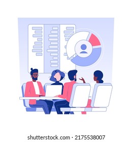 Stakeholders isolated concept vector illustration. Group of diverse shareholders discussing business strategy, corporate structure, company departments, board of directors vector concept.