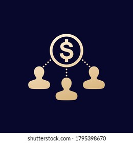 stakeholders vector icon on dark