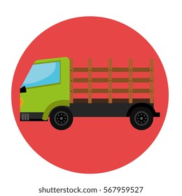 Stakes truck isolated icon