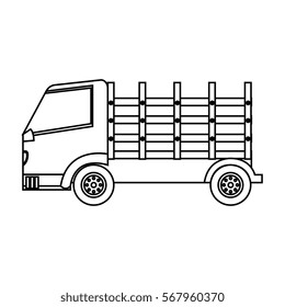 Stakes truck isolated icon