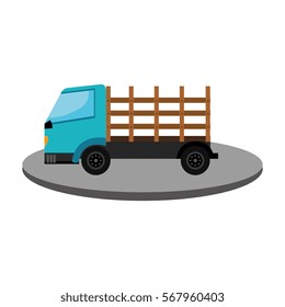 Stakes truck isolated icon