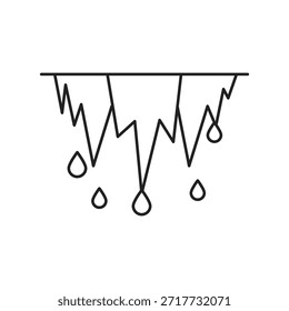 Icono de estalactita con fondo blanco Vector Ilustración de stock